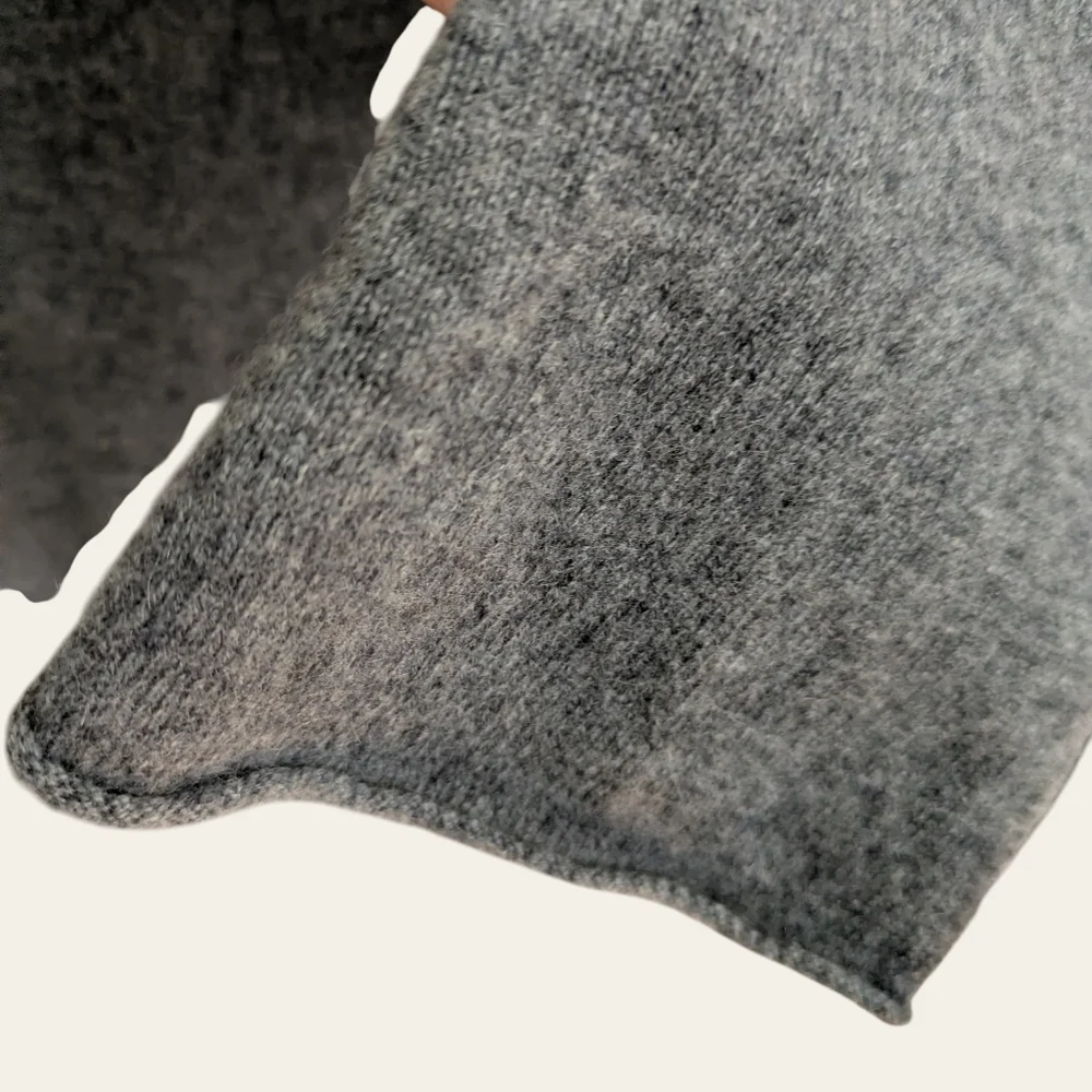 James Perse 100 Percent Cashmere Funnel Neck Midi Dress Gray Size 0 Minimalist - Picture 6 of 7